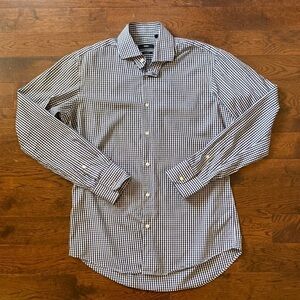 BOSS Hugo Boss Gingham Button-Up Shirt Size 39 / 15.5 Long Sleeve Collared